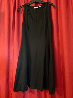 New York & Company Black Sleeveless Midi A-Line Dress